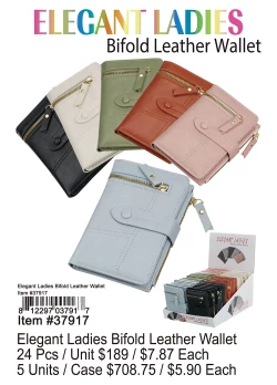 Elegant Ladies Bifold Leather Wallet